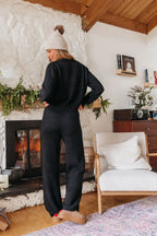 Black Sherpa Lounge Set - FINAL SALE