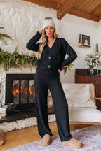 Black Sherpa Lounge Set - FINAL SALE