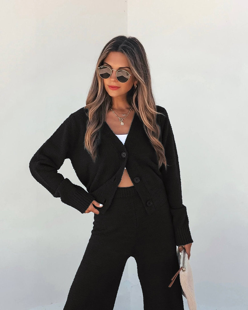 Black Sherpa Lounge Set - FINAL SALE