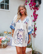 Bluebelle Denim Embroidered Mini Dress