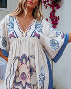 Bluebelle Denim Embroidered Mini Dress