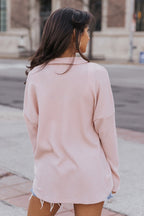 Blush Waffle Knit Shacket - FINAL SALE