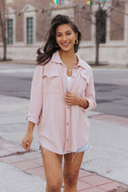 Blush Waffle Knit Shacket - FINAL SALE