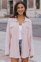Blush Waffle Knit Shacket - FINAL SALE