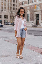 Blush Waffle Knit Shacket - FINAL SALE