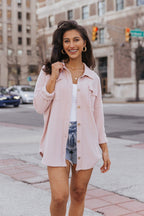 Blush Waffle Knit Shacket - FINAL SALE