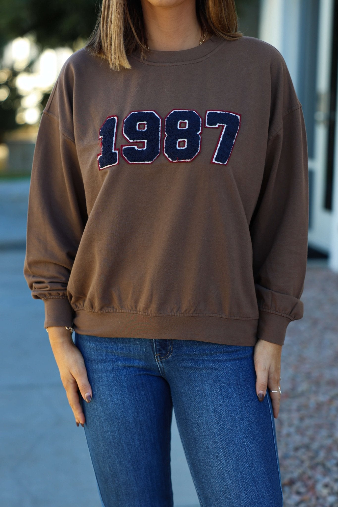 Brown 1987 Long Sleeve Pullover - FINAL SALE