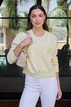 Butter Yellow Button Front Cardigan