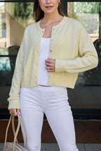 Butter Yellow Button Front Cardigan