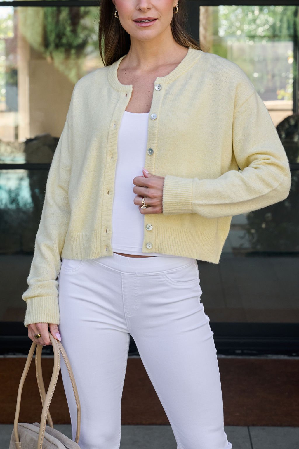 Butter Yellow Button Front Cardigan