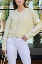 Butter Yellow Button Front Cardigan
