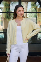 Butter Yellow Button Front Cardigan