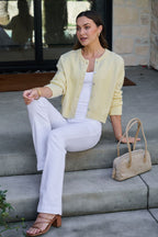 Butter Yellow Button Front Cardigan