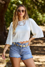 Canyon Ridge Ivory Embroidered Top - FINAL SALE