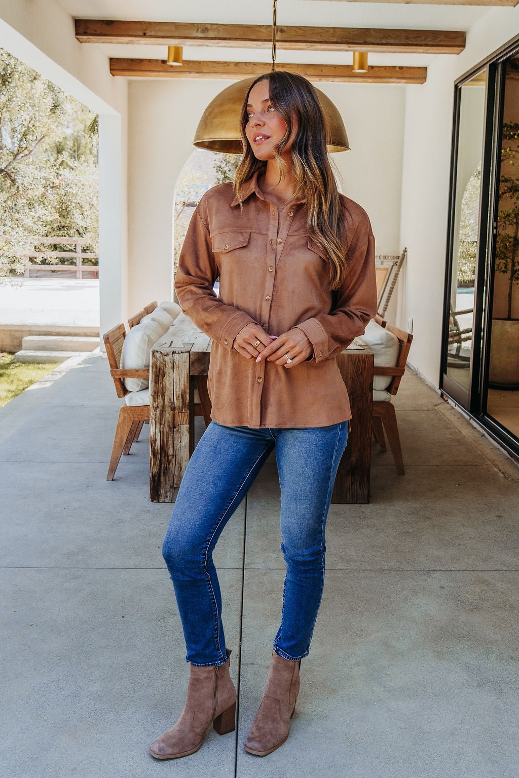 Carmel Brown Faux Suede Shacket - FINAL SALE