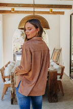 Carmel Brown Faux Suede Shacket - FINAL SALE