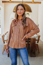 Carmel Brown Faux Suede Shacket - FINAL SALE