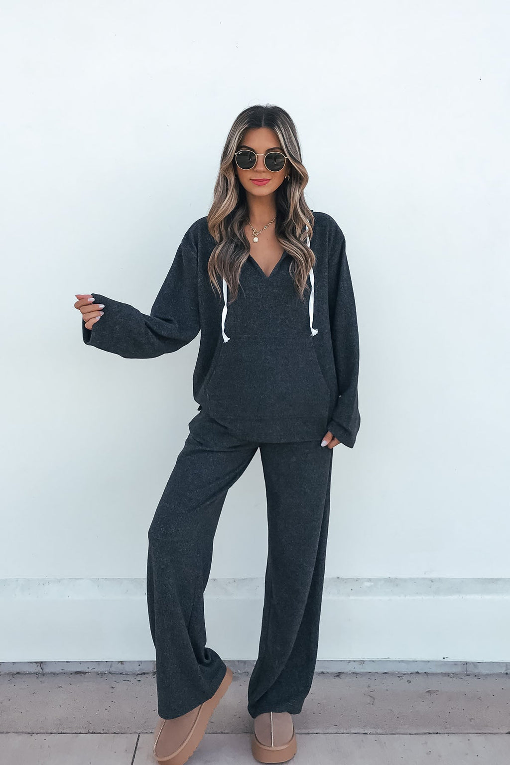 Charcoal Pullover Sweatshirt and Pant Set - FINAL SALE