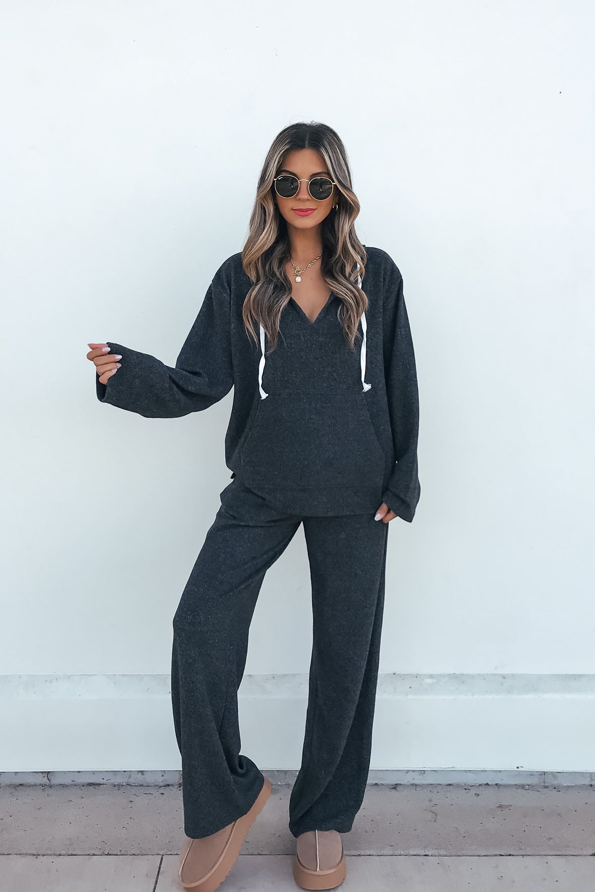 Charcoal Pullover Sweatshirt and Pant Set - FINAL SALE