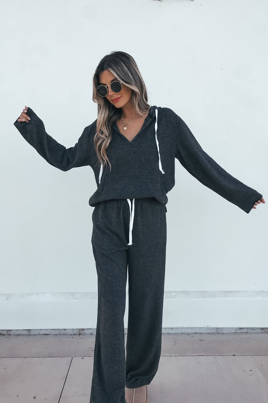 Charcoal Pullover Sweatshirt and Pant Set - FINAL SALE