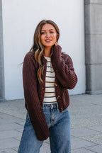 Chunky Brown Button Down Cardigan-FINAL SALE