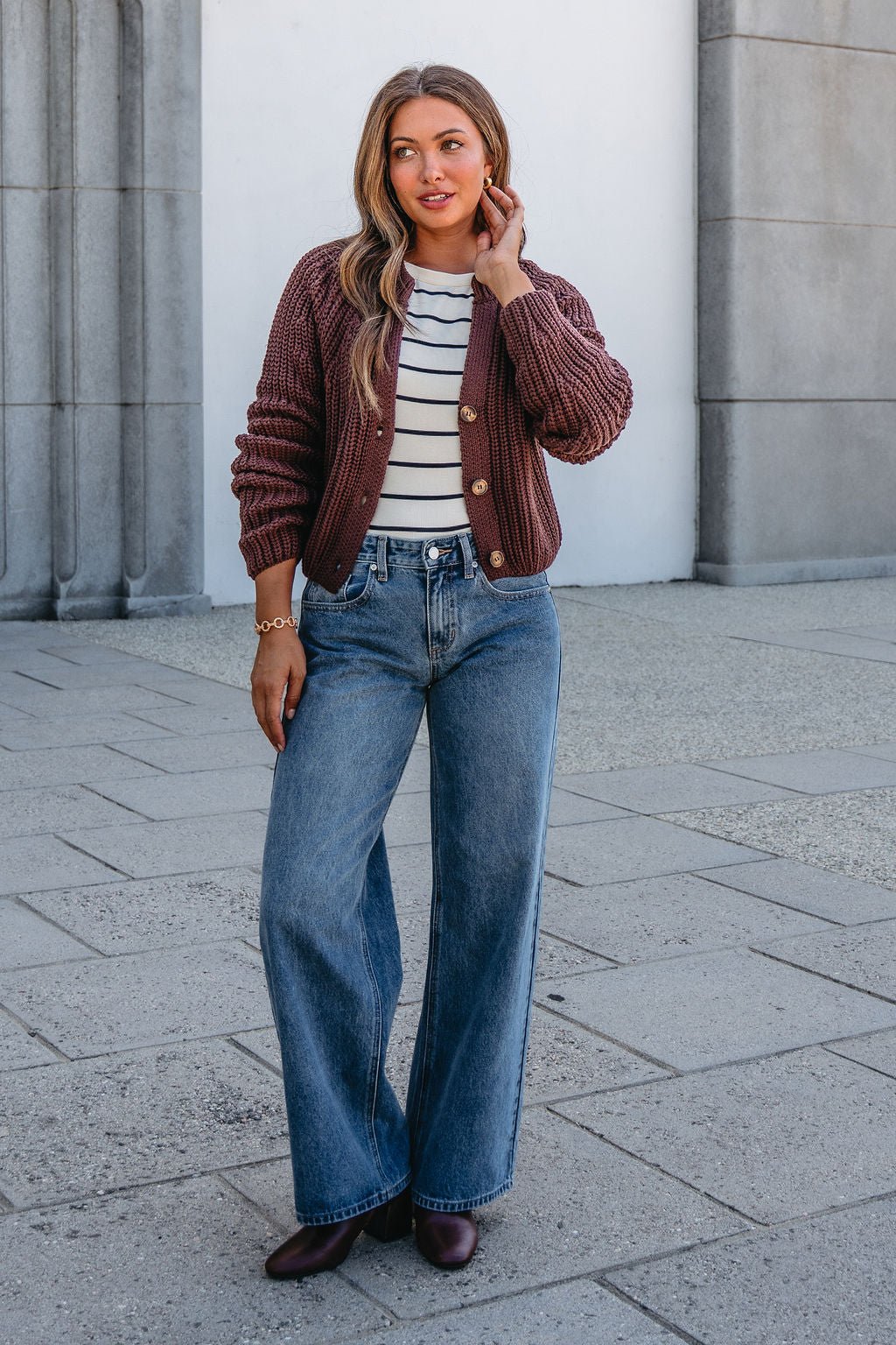 Chunky Brown Button Down Cardigan-FINAL SALE