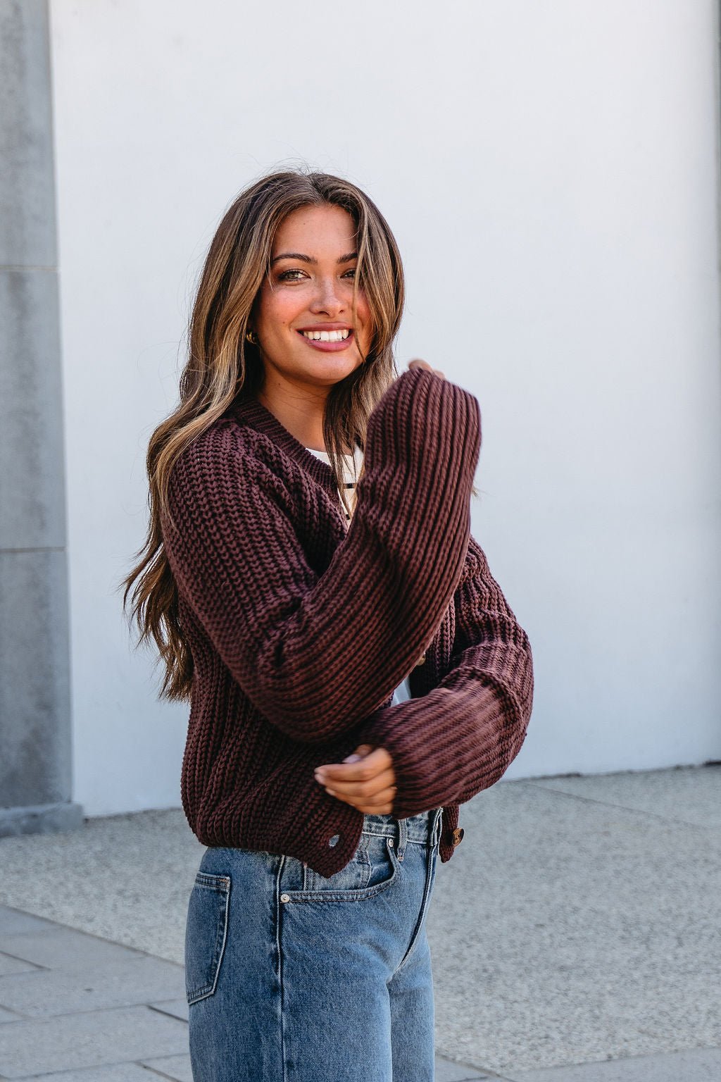 Chunky Brown Button Down Cardigan-FINAL SALE