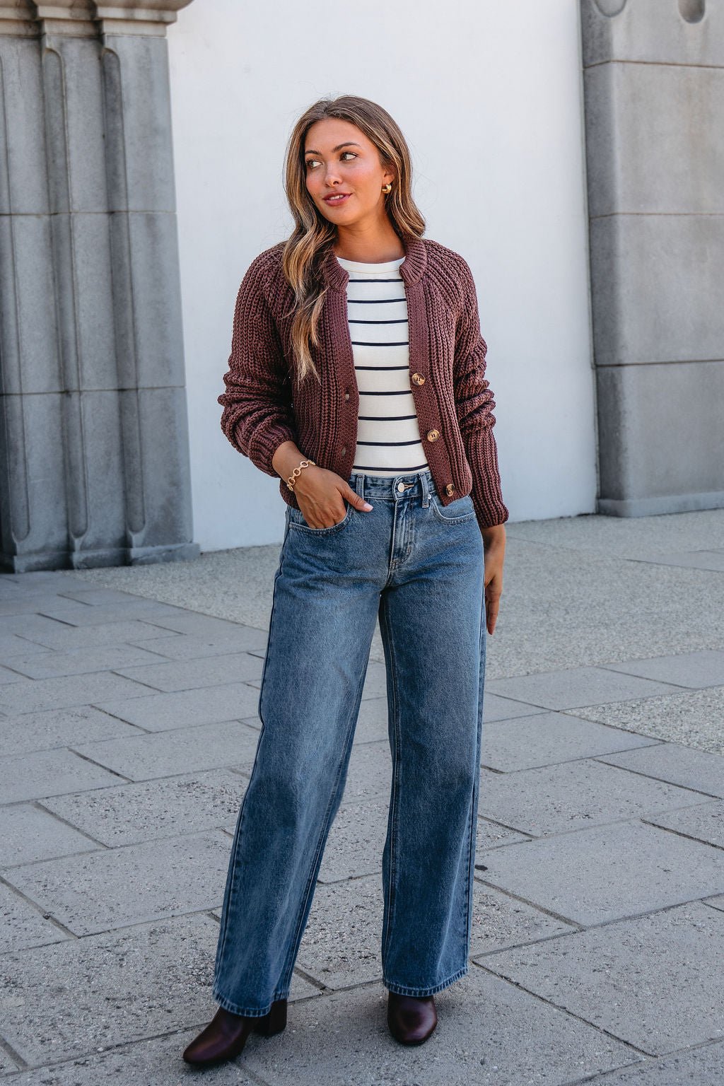 Chunky Brown Button Down Cardigan-FINAL SALE