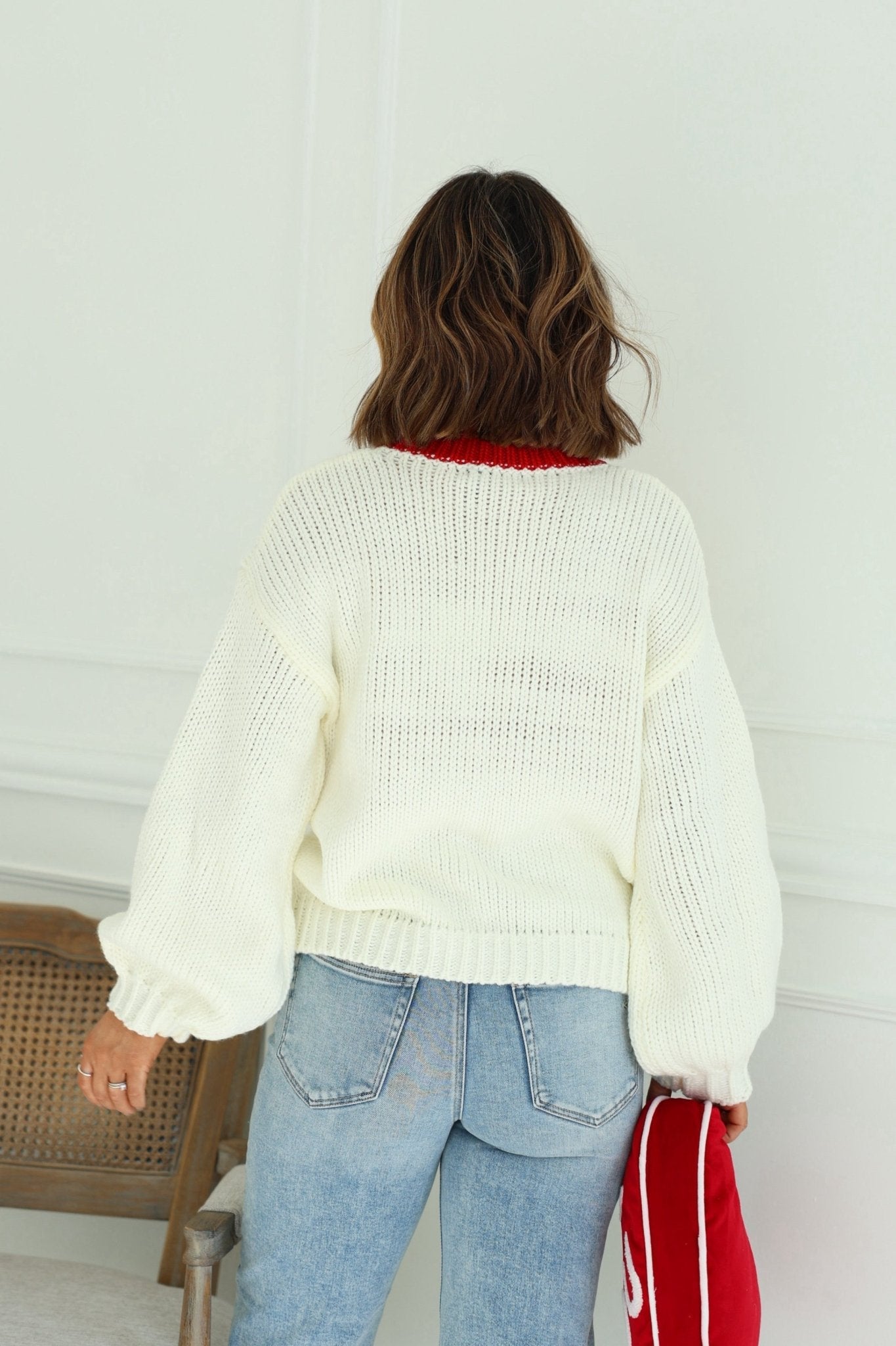 Chunky Cream Heart Shape Sweater - FINAL SALE