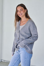 Cozy Grey Boyfriend Cardigan - FINAL SALE