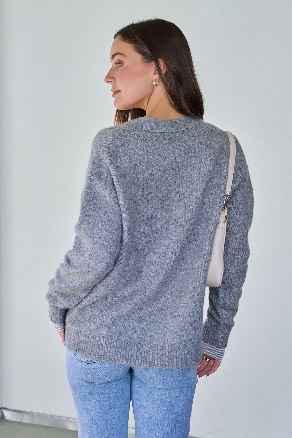Cozy Grey Boyfriend Cardigan - FINAL SALE