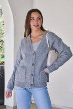 Cozy Grey Boyfriend Cardigan - FINAL SALE