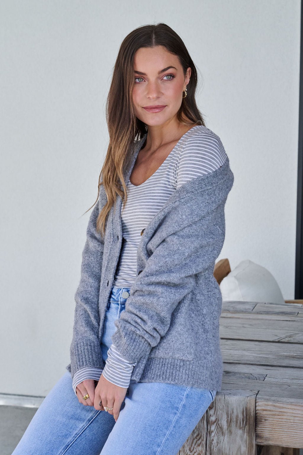 Cozy Grey Boyfriend Cardigan - FINAL SALE