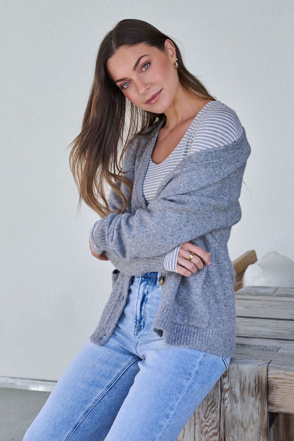 Cozy Grey Boyfriend Cardigan - FINAL SALE