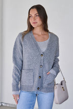 Cozy Grey Boyfriend Cardigan - FINAL SALE