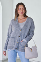 Cozy Grey Boyfriend Cardigan - FINAL SALE