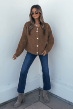 Dark Amber Plush Button Down Cardigan - FINAL SALE