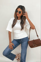 Effortless Everyday Ruched Top - White