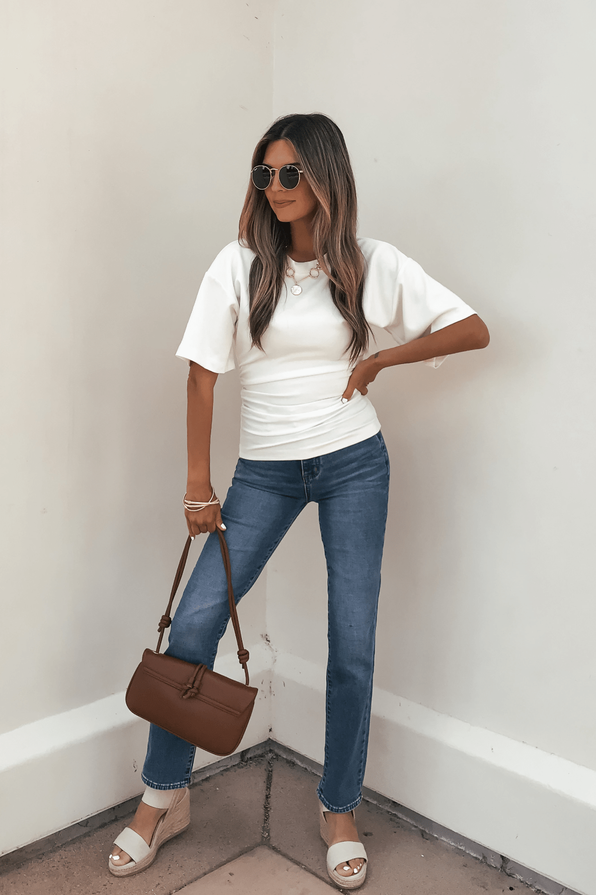 Effortless Everyday Ruched Top - White