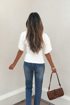 Effortless Everyday Ruched Top - White