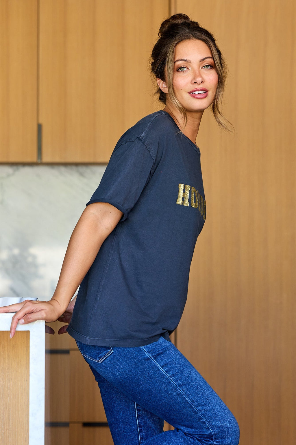 Elan Grey Holiday Graphic Tee - FINAL SALE