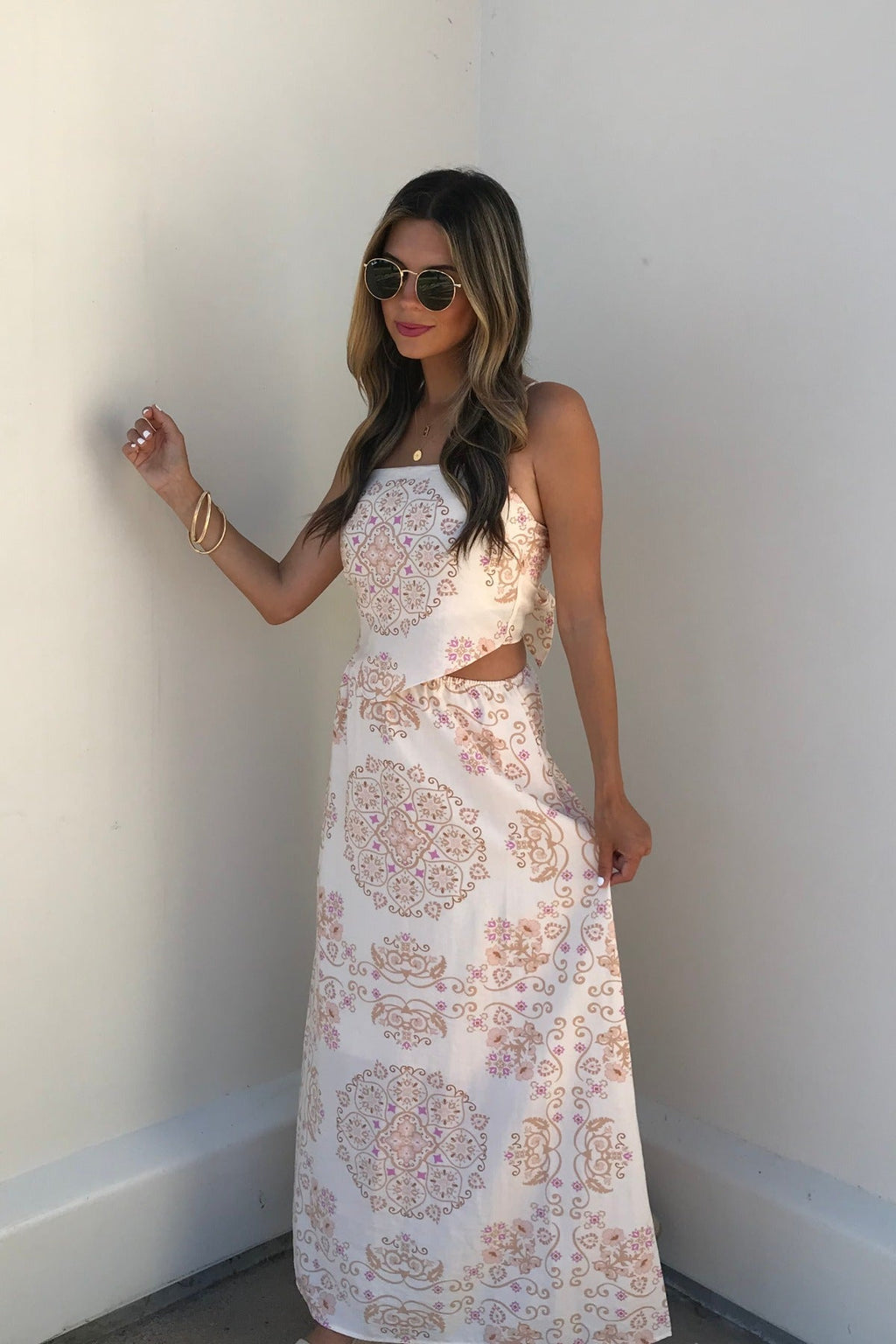 Evelyn Cream Print Tank Top