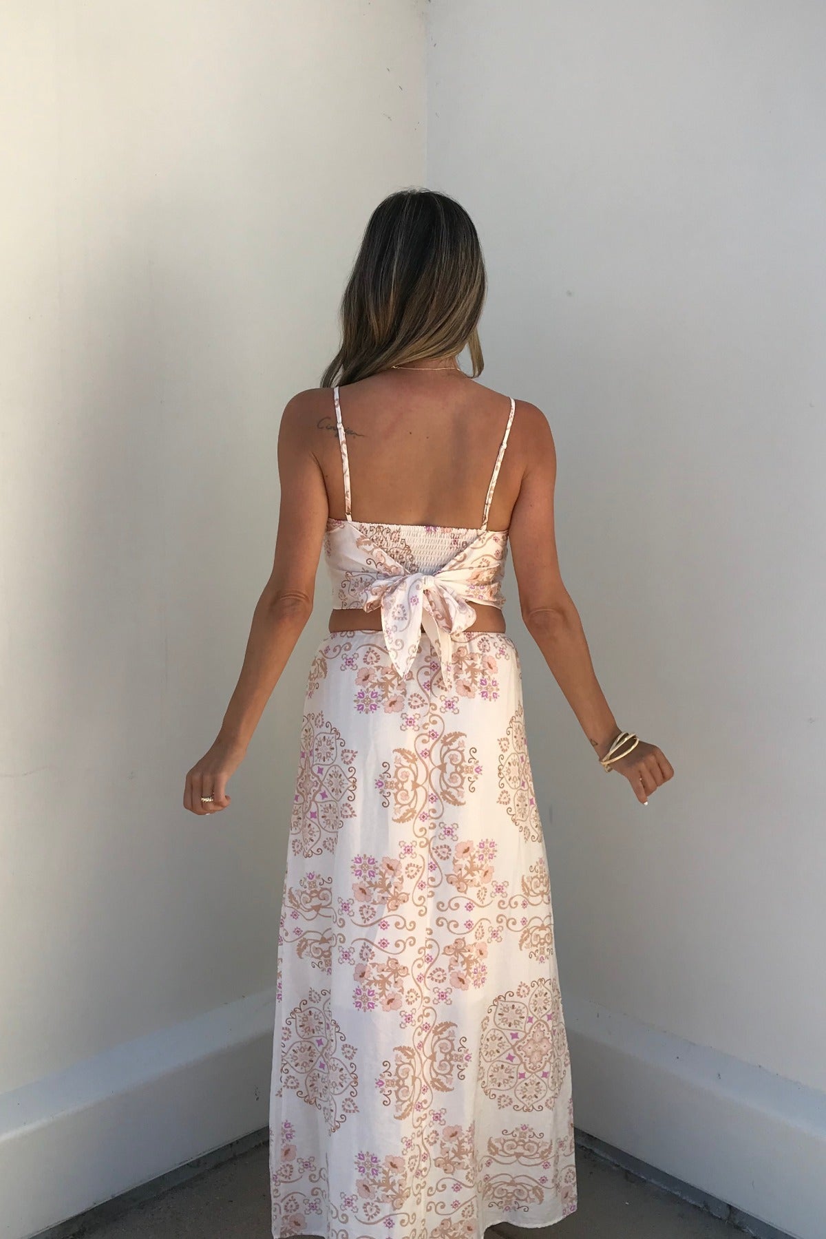 Evelyn Cream Print Tank Top