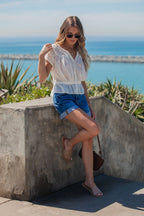 Free People Ivory Gemma Embroidered Top