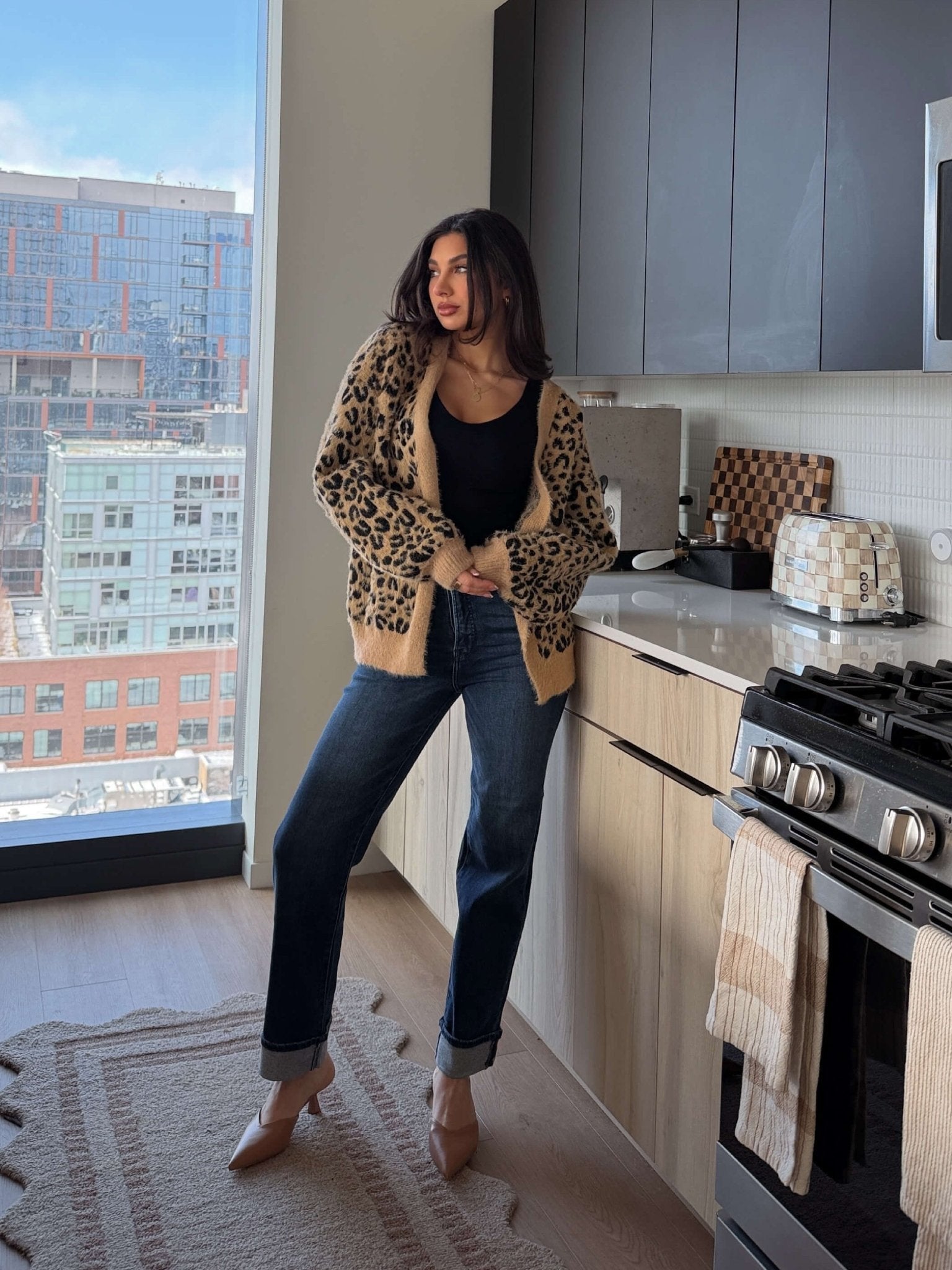 Fuzzy Tan Leopard Open Front Cardigan - FINAL SALE