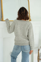 Grey and White Heart Shape Sweater - FINAL SALE