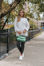 Heather Grey Confetti Cable Knit Sweater-FINAL SALE