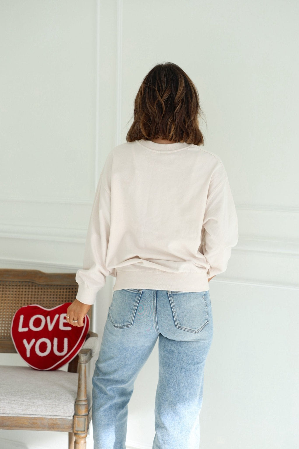 Light Beige Cupid Cowboy Graphic Sweatshirt - FINAL SALE