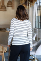Jenna Black and White Double Stripe Top-FINAL SALE