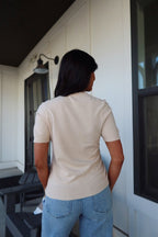 Kiersten Champagne Short Sleeve Sweater